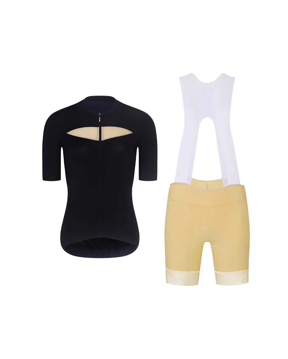 RIVANELLE Cyklistický krátky dres a krátke nohavice - GLAMOR - čierna/béžová RIVANELLE Cyklistický krátky dres a krátke nohavice - GLAMOR - čierna/béžová