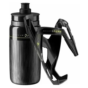 Fľaša na bicykel ELITE Set FLY TEX 550 Maillot Jaune + CUSTOM RACE PLUS čierny Fľaša na bicykel ELITE Set FLY TEX 550 Maillot Jaune + CUSTOM RACE PLUS čierny