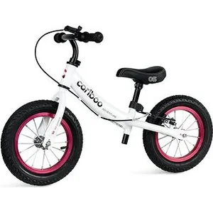 Šport a outdoor | Cyklistika | Odrážadlá - MOVINO Cariboo ADVENTURE s brzdou, nafukovacie kolesá 12", bielo-ružové Šport a outdoor | Cyklistika | Odrážadlá - MOVINO Cariboo ADVENTURE s brzdou, nafukovacie kolesá 12", bielo-ružové