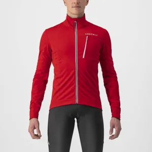 CASTELLI Cyklistická zateplená bunda - GO WINTER - červená CASTELLI Cyklistická zateplená bunda - GO WINTER - červená