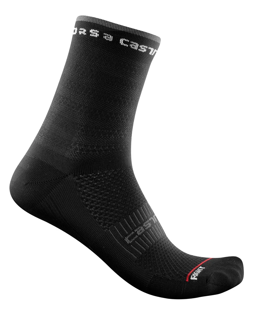 CASTELLI Cyklistické ponožky klasické - ROSSO CORSA 11 LADY - čierna CASTELLI Cyklistické ponožky klasické - ROSSO CORSA 11 LADY - čierna