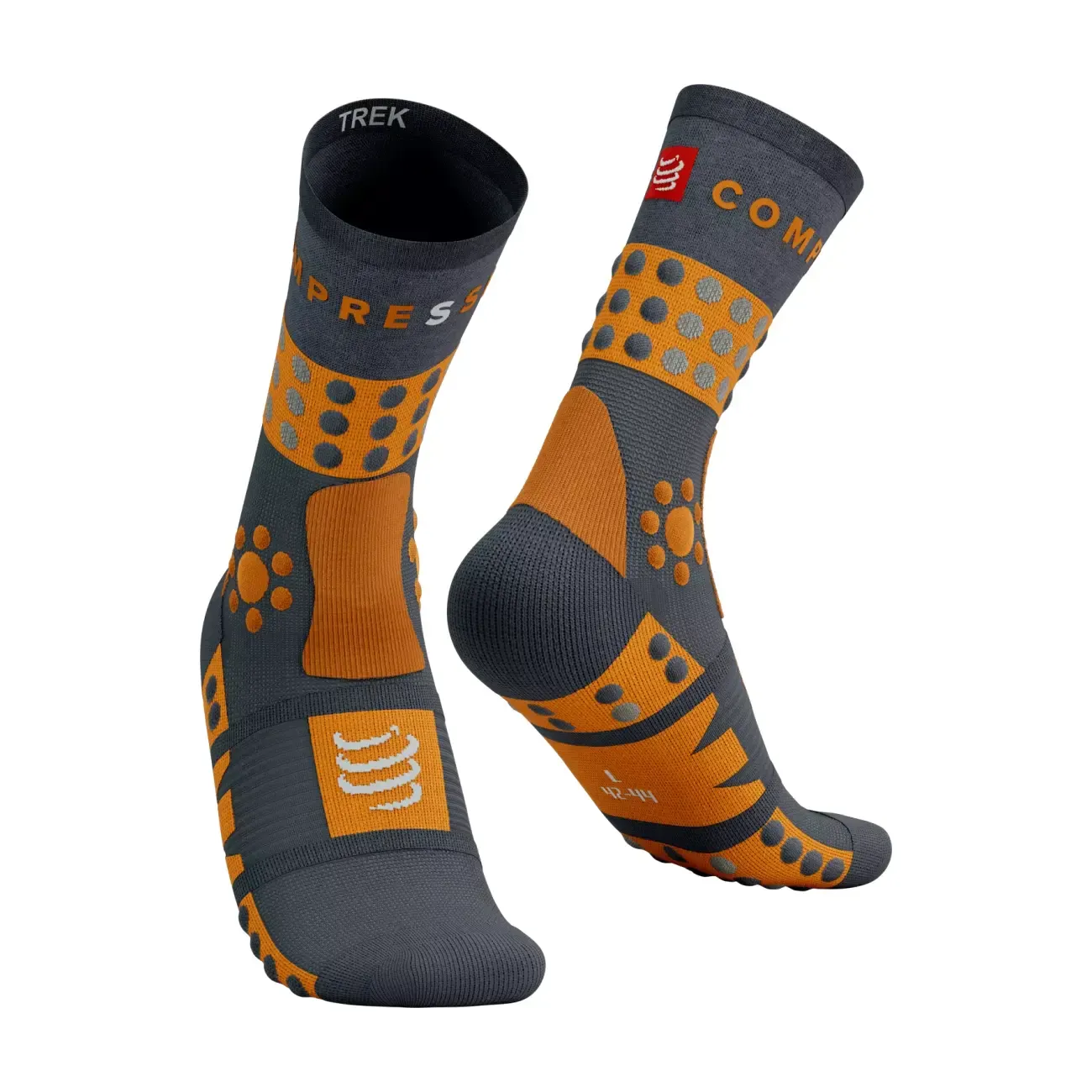 COMPRESSPORT Cyklistické ponožky klasické - TREKKING - hnedá/šedá COMPRESSPORT Cyklistické ponožky klasické - TREKKING - hnedá/šedá