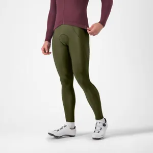 CASTELLI Cyklistické nohavice dlhé s trakmi - ESPRESSO - zelená CASTELLI Cyklistické nohavice dlhé s trakmi - ESPRESSO - zelená