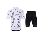 HOLOKOLO Cyklistický krátky dres a krátke nohavice - BUTTERFLIES - čierna/biela HOLOKOLO Cyklistický krátky dres a krátke nohavice - BUTTERFLIES - čierna/biela