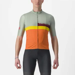 CASTELLI Cyklistický dres s krátkym rukávom - A BLOCCO - oranžová/bordová/zelená/žltá CASTELLI Cyklistický dres s krátkym rukávom - A BLOCCO - oranžová/bordová/zelená/žltá