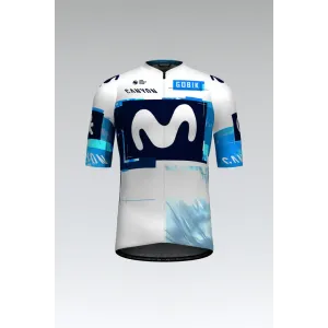 GOBIK Cyklistický dres s krátkym rukávom - ODYSSEY MOVISTAR TEAM 2025 - biela/modrá/svetlo modrá GOBIK Cyklistický dres s krátkym rukávom - ODYSSEY MOVISTAR TEAM 2025 - biela/modrá/svetlo modrá