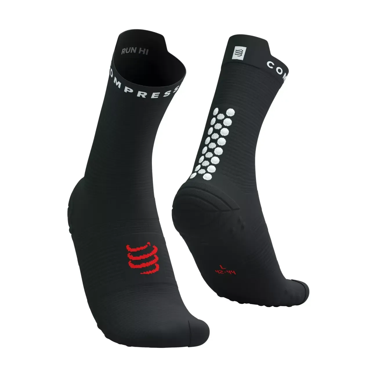 COMPRESSPORT Cyklistické ponožky klasické - PRO RACING V4.0 RUN HIGH - čierna/biela COMPRESSPORT Cyklistické ponožky klasické - PRO RACING V4.0 RUN HIGH - čierna/biela
