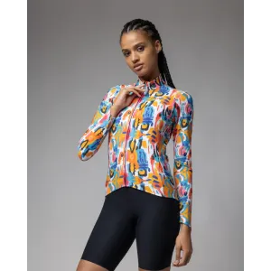 ALÉ Cyklistický dres s dlhým rukávom zimný - TRIBAL - biela/viacfarebná ALÉ Cyklistický dres s dlhým rukávom zimný - TRIBAL - biela/viacfarebná