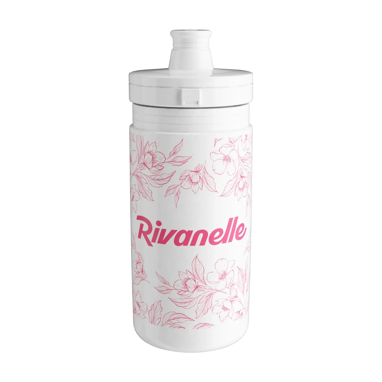 RIVANELLE Cyklistická fľaša na vodu - HYDRA 550 ml - biela/ružová RIVANELLE Cyklistická fľaša na vodu - HYDRA 550 ml - biela/ružová