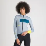 SPORTFUL Cyklistický dres s dlhým rukávom zimný - BREAKOUT SUPERGIARA THERMAL W - šedá/modrá SPORTFUL Cyklistický dres s dlhým rukávom zimný - BREAKOUT SUPERGIARA THERMAL W - šedá/modrá