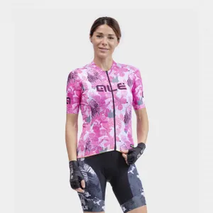 ALÉ Cyklistický dres s krátkym rukávom - PR-R AMAZZONIA LADY - biela/ružová ALÉ Cyklistický dres s krátkym rukávom - PR-R AMAZZONIA LADY - biela/ružová