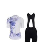 RIVANELLE Cyklistický krátky dres a krátke nohavice - FLOWERY LADY - modrá/čierna RIVANELLE Cyklistický krátky dres a krátke nohavice - FLOWERY LADY - modrá/čierna