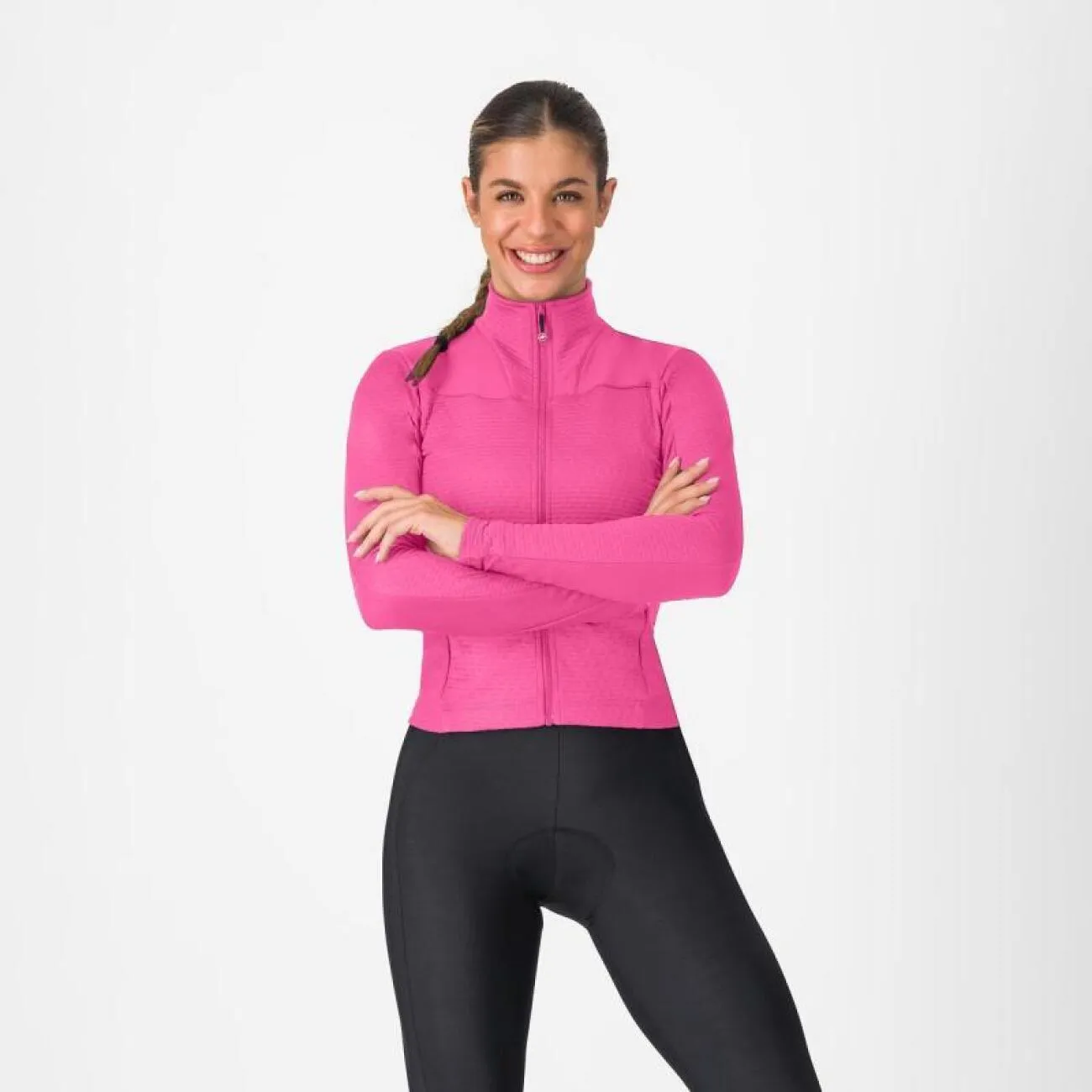 CASTELLI Cyklistický dres s dlhým rukávom zimný - SFIDA 3 - ružová CASTELLI Cyklistický dres s dlhým rukávom zimný - SFIDA 3 - ružová