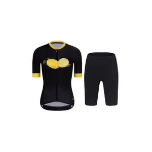 RIVANELLE Cyklistický krátky dres a krátke nohavice - FRUIT LADY - žltá/čierna RIVANELLE Cyklistický krátky dres a krátke nohavice - FRUIT LADY - žltá/čierna