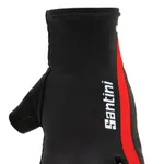 SANTINI Cyklistické rukavice krátkoprsté - X IRONMAN VIS - čierna/červená SANTINI Cyklistické rukavice krátkoprsté - X IRONMAN VIS - čierna/červená