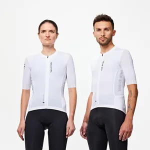 Dres s krátkym rukávom - Unisex letný cyklistický dres Racer 2 s krátkym rukávom biely Dres s krátkym rukávom - Unisex letný cyklistický dres Racer 2 s krátkym rukávom biely