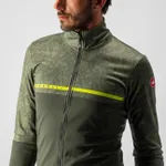 CASTELLI Cyklistická zateplená bunda - FINESTRE - zelená/žltá CASTELLI Cyklistická zateplená bunda - FINESTRE - zelená/žltá