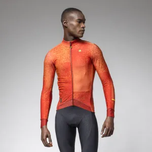 ALÉ Cyklistický dres s dlhým rukávom zimný - PR-E STELLAR - oranžová ALÉ Cyklistický dres s dlhým rukávom zimný - PR-E STELLAR - oranžová