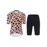 RIVANELLE Cyklistický krátky dres a krátke nohavice - WILDCAT II - hnedá/čierna RIVANELLE Cyklistický krátky dres a krátke nohavice - WILDCAT II - hnedá/čierna