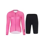 HOLOKOLO Cyklistický dlhý dres a nohavice - VICTORIOUS ELITE - ružová/čierna HOLOKOLO Cyklistický dlhý dres a nohavice - VICTORIOUS ELITE - ružová/čierna