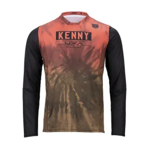 KENNY Cyklistický dres s dlhým rukávom letný - CHARGER - ružová/hnedá KENNY Cyklistický dres s dlhým rukávom letný - CHARGER - ružová/hnedá