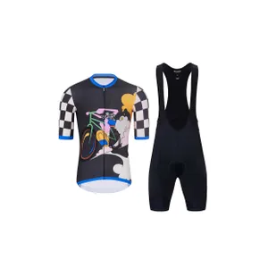 HOLOKOLO Cyklistický krátky dres a krátke nohavice - RAPID - čierna/viacfarebná HOLOKOLO Cyklistický krátky dres a krátke nohavice - RAPID - čierna/viacfarebná