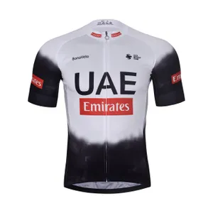 BONAVELO Cyklistický dres s krátkym rukávom - UAE 2025 - biela/čierna BONAVELO Cyklistický dres s krátkym rukávom - UAE 2025 - biela/čierna