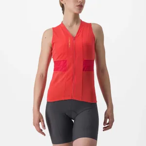 CASTELLI Cyklistický dres bez rukávov - ANIMA 4 LADY - oranžová CASTELLI Cyklistický dres bez rukávov - ANIMA 4 LADY - oranžová