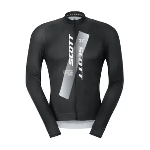 SCOTT Cyklistický dres s dlhým rukávom letný - RC PRO - čierna/biela SCOTT Cyklistický dres s dlhým rukávom letný - RC PRO - čierna/biela