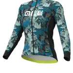 ALÉ Cyklistický dres s dlhým rukávom zimný - AMAZZONIA LADY WNT - čierna/zelená ALÉ Cyklistický dres s dlhým rukávom zimný - AMAZZONIA LADY WNT - čierna/zelená
