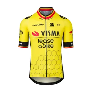 RAPIDGEAR Cyklistický dres s krátkym rukávom - TEAM VISMA BELGIUM CHAMPION 2025 - žltá RAPIDGEAR Cyklistický dres s krátkym rukávom - TEAM VISMA BELGIUM CHAMPION 2025 - žltá