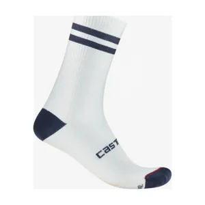 CASTELLI Cyklistické ponožky klasické - ORIGINALE 18 - biela/modrá CASTELLI Cyklistické ponožky klasické - ORIGINALE 18 - biela/modrá