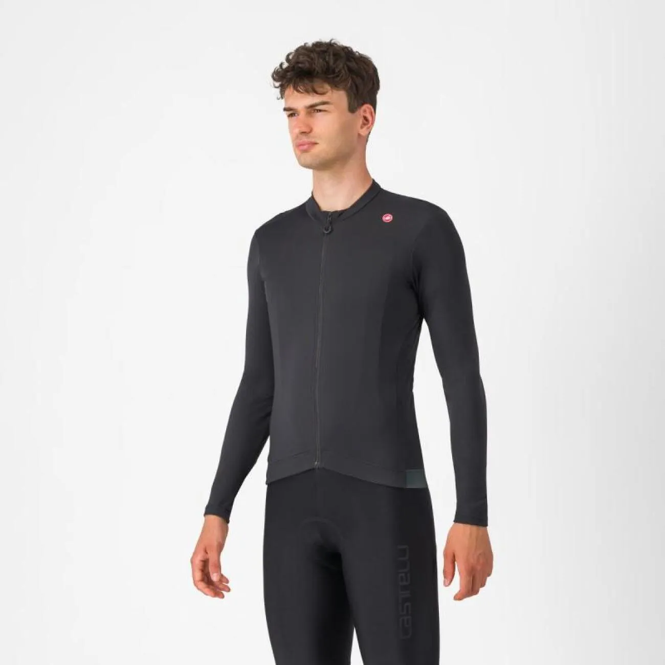 CASTELLI Cyklistický dres s dlhým rukávom zimný - ESPRESSO THERMAL - antracitová CASTELLI Cyklistický dres s dlhým rukávom zimný - ESPRESSO THERMAL - antracitová