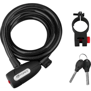 Šport a outdoor | Cyklistika | Cyklodoplnky | Zámky - Force Lux zámok špirálový s držiakom 180 cm/12 mm, čierny Šport a outdoor | Cyklistika | Cyklodoplnky | Zámky - Force Lux zámok špirálový s držiakom 180 cm/12 mm, čierny