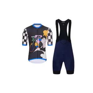 HOLOKOLO Cyklistický krátky dres a krátke nohavice - RAPID - viacfarebná/čierna/modrá HOLOKOLO Cyklistický krátky dres a krátke nohavice - RAPID - viacfarebná/čierna/modrá