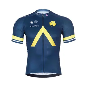 BONAVELO Cyklistický dres s krátkym rukávom - AQUA BLUE - modrá/zlatá BONAVELO Cyklistický dres s krátkym rukávom - AQUA BLUE - modrá/zlatá
