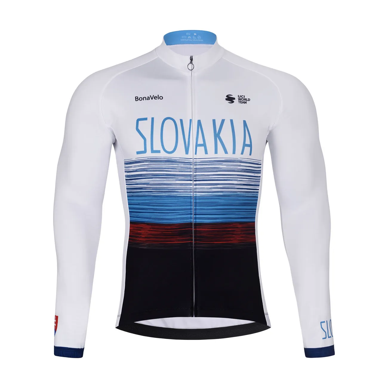 BONAVELO Cyklistický dres s dlhým rukávom zimný - SLOVAKIA WINTER - biela/viacfarebná BONAVELO Cyklistický dres s dlhým rukávom zimný - SLOVAKIA WINTER - biela/viacfarebná