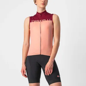 CASTELLI Cyklistický dres bez rukávov - VELOCISSIMA LADY - bordová/ružová CASTELLI Cyklistický dres bez rukávov - VELOCISSIMA LADY - bordová/ružová