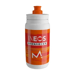 ELITE Cyklistická fľaša na vodu - FLY INEOS GRENADIER 550 ML 2026 - biela/oranžová ELITE Cyklistická fľaša na vodu - FLY INEOS GRENADIER 550 ML 2026 - biela/oranžová