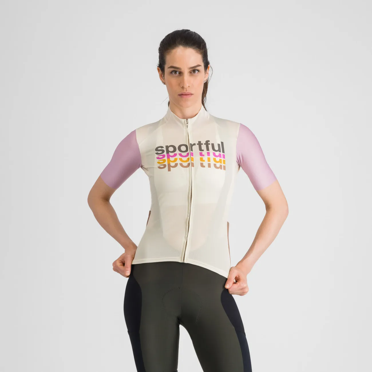 SPORTFUL Cyklistický dres s krátkym rukávom - SUPERGIARA LOGO 2 - béžová SPORTFUL Cyklistický dres s krátkym rukávom - SUPERGIARA LOGO 2 - béžová