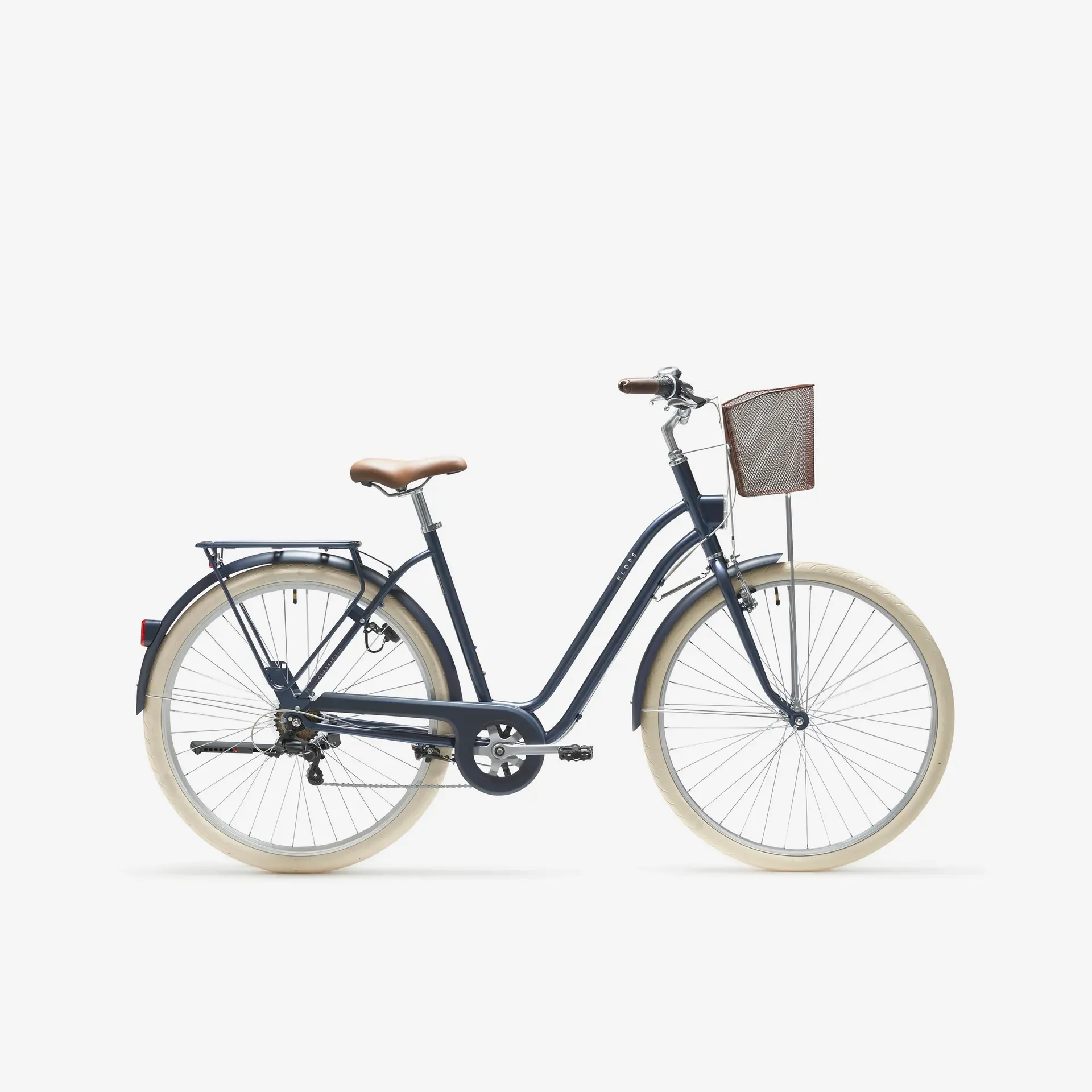 Mestský bicykel - Mestský bicykel Elops 520 so zníženým rámom modrý Mestský bicykel - Mestský bicykel Elops 520 so zníženým rámom modrý