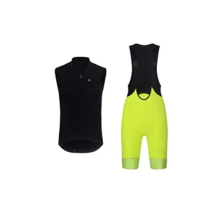 RIVANELLE Cyklistický krátky dres a krátke nohavice - PURE - žltá/čierna RIVANELLE Cyklistický krátky dres a krátke nohavice - PURE - žltá/čierna