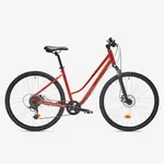 Trekingový bicykel - Trekingový bicykel 500 nízky rám červený Trekingový bicykel - Trekingový bicykel 500 nízky rám červený