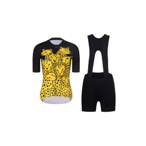 RIVANELLE Cyklistický krátky dres a krátke nohavice - CHEETAH II - žltá/čierna RIVANELLE Cyklistický krátky dres a krátke nohavice - CHEETAH II - žltá/čierna