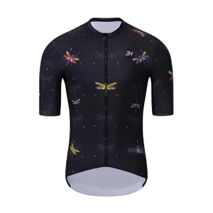 HOLOKOLO Cyklistický dres s krátkym rukávom - DRAGONFLIES ELITE - čierna HOLOKOLO Cyklistický dres s krátkym rukávom - DRAGONFLIES ELITE - čierna