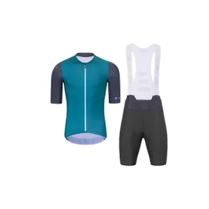 HOLOKOLO Cyklistický krátky dres a krátke nohavice - PERFORMANCE - fialová/zelená HOLOKOLO Cyklistický krátky dres a krátke nohavice - PERFORMANCE - fialová/zelená