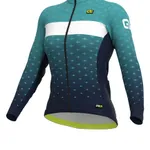 ALÉ Cyklistický dres s dlhým rukávom zimný - PR-R STARS LADY WNT - svetlo modrá/modrá ALÉ Cyklistický dres s dlhým rukávom zimný - PR-R STARS LADY WNT - svetlo modrá/modrá