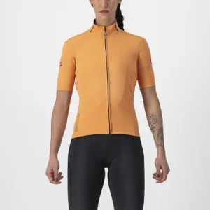 CASTELLI Cyklistický dres s krátkym rukávom - PERFETTO ROS 2 W WIND - oranžová CASTELLI Cyklistický dres s krátkym rukávom - PERFETTO ROS 2 W WIND - oranžová