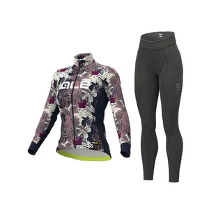 ALÉ Cyklistický zimný dres a nohavice - AMAZZONIA LADY WNT - modrá/čierna/fialová ALÉ Cyklistický zimný dres a nohavice - AMAZZONIA LADY WNT - modrá/čierna/fialová