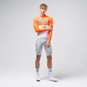 GOBIK Cyklistický dres s dlhým rukávom letný - HYDER INEOS GRENADIERS 26 - biela/oranžová GOBIK Cyklistický dres s dlhým rukávom letný - HYDER INEOS GRENADIERS 26 - biela/oranžová